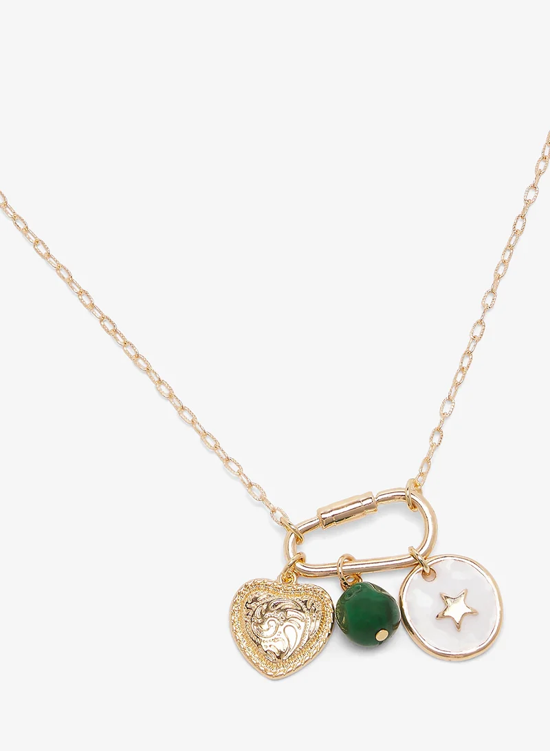 ELLA Gold Detail Necklace With Charms