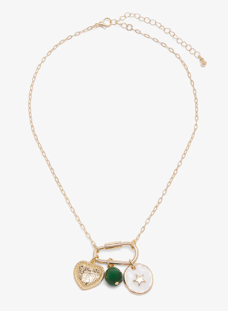 ELLA Gold Detail Necklace With Charms