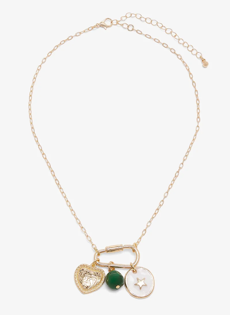 ELLA Gold Detail Necklace With Charms