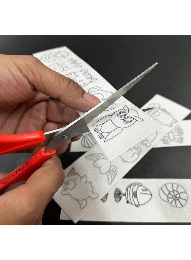 Embroiderymaterial Stick and Stitch Embroidery Patches Patterns, Water Soluble Wash Away Embroidery Transfer Stabilizer Paper with Pre-Printed Designs, Threads, Needle & Cutter for Sewing - Image 4