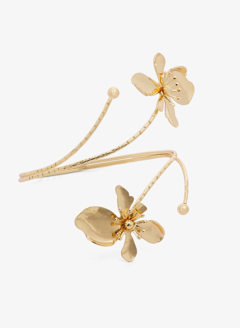 Ginger Floral Shaped Gold Arm Cuff - Image 1