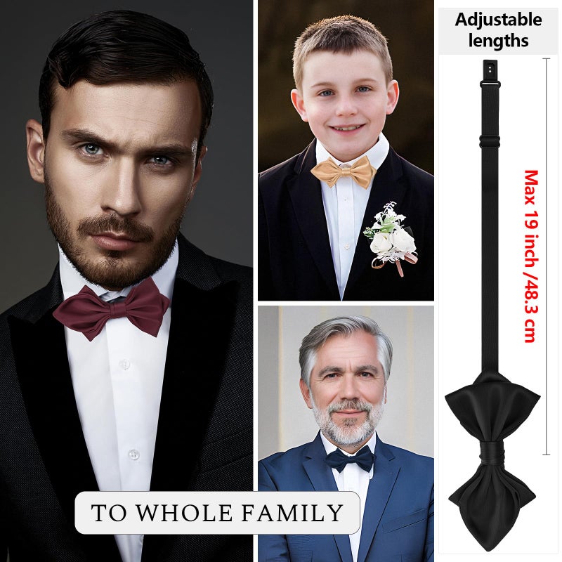 HAWSON Bow Tie for Men Pre Tied Adjustable Mens BowTies Wedding Party Concerts Party Graduation - Image 3