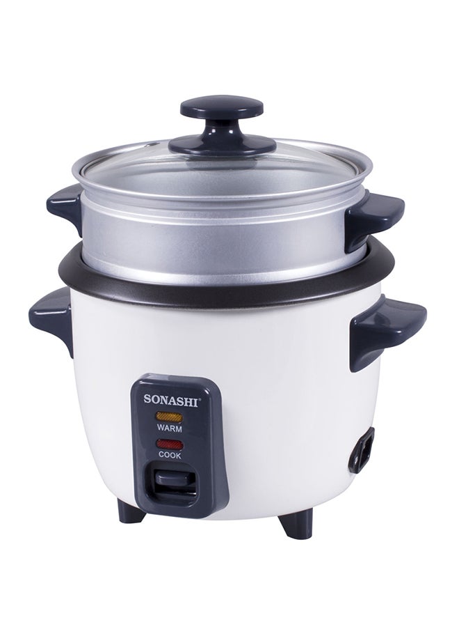 SONASHI 1.8L Rice Cooker with Steamer - Metal Housing with Tempered Glass Lid | Non-Stick Coating & Automatic Shut Off | Featured with Cool Touch Body and Keep Warm Function 1.8 L 700 W SRC-318B Black/White - Image 1