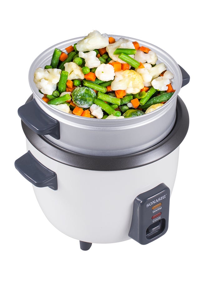 SONASHI 1.8L Rice Cooker with Steamer - Metal Housing with Tempered Glass Lid | Non-Stick Coating & Automatic Shut Off | Featured with Cool Touch Body and Keep Warm Function 1.8 L 700 W SRC-318B Black/White - Image 4