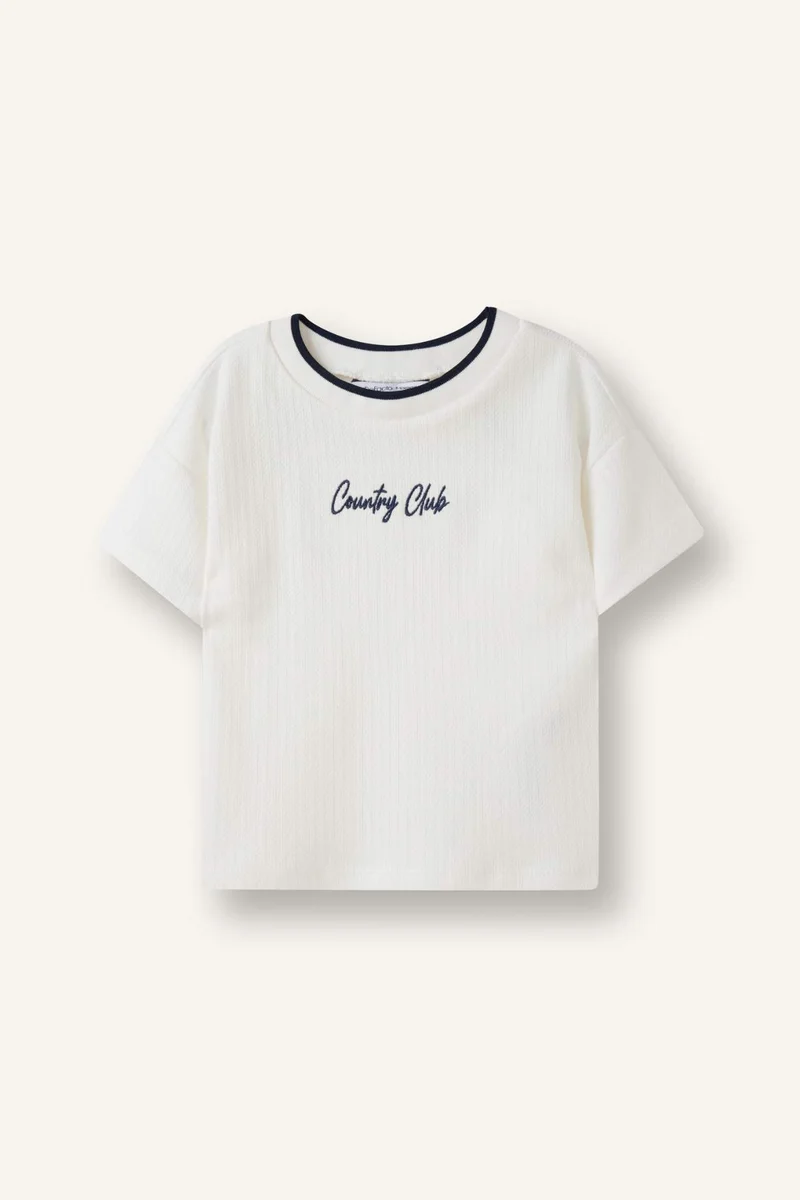 ديفاكتو Baby Boy Regular Fit Slogan Short Sleeve T-Shirt