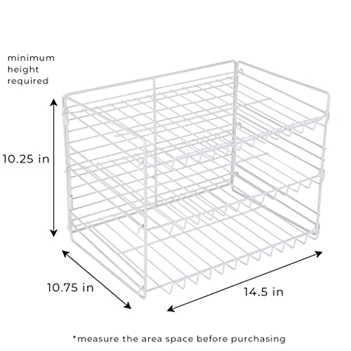 Smart Design Can Organizer for Pantry – Perfect for Kitchen Organization, Refrigerator, Cabinet, Spice Rack – 3 Tier Adjustable Can Storage - Steel Metal Shelves – Holds Up to 36 Cans - White - Image 3