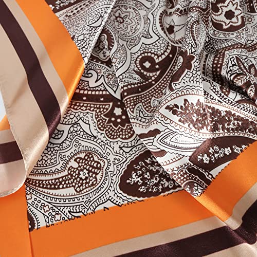K-Elewon 35" Large Women's Satin Square Silk Feeling Hair Scarf Wrap Headscarf SK094-05 - Image 3