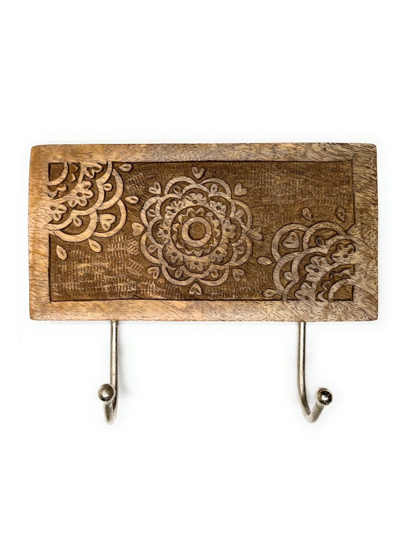 Souq DESIGNS Wall Hooks Entryway Key Organizer Decorative Holder for Kitchen Hanger and Key Storage - Rustic Wooden Design for Organizing Keys, Key Chains, and Accessories Set of 3 Key Holder - Image 4