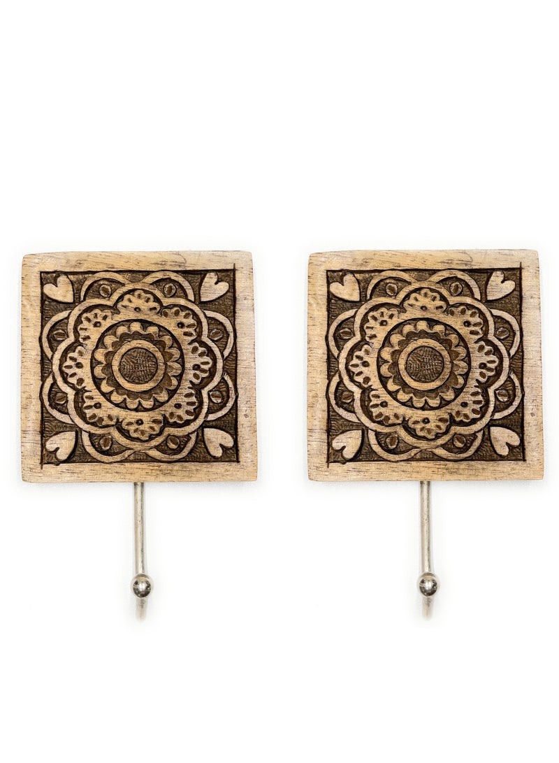 Souq DESIGNS Wall Hooks Entryway Key Organizer Decorative Holder for Kitchen Hanger and Key Storage - Rustic Wooden Design for Organizing Keys, Key Chains, and Accessories Set of 3 Key Holder - Image 5