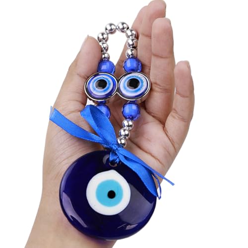 PACKNBUY Turkish Evil Eye Nazar Battu Hanging for Home Entrance Main Door Good Luck Decor Feng Shui Protection Charm Positive Energy Vastu Wall Hanging for Office Shop Car Mirror - Image 2