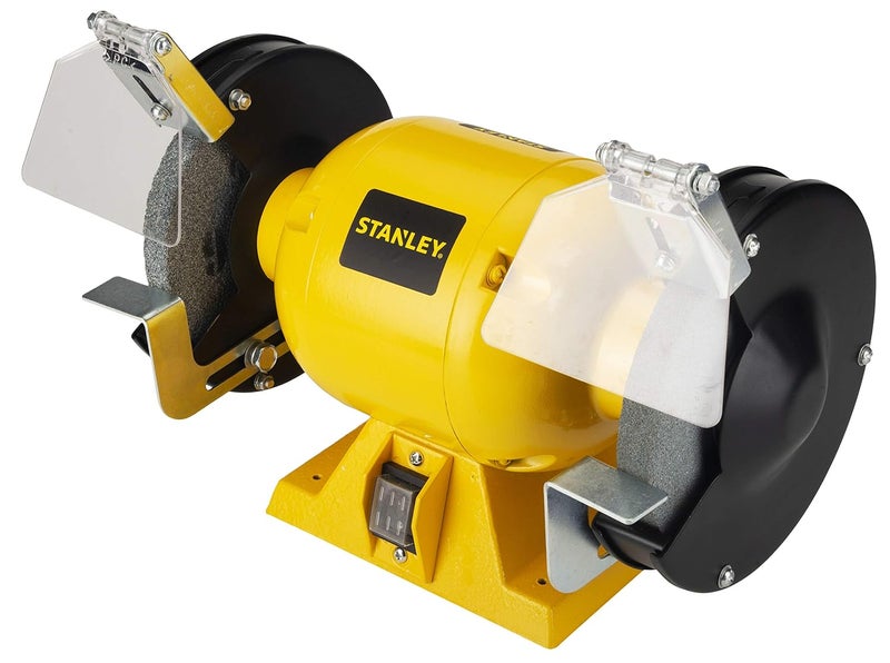 Stanley STANLEY STGB3715 373W 152mm Bench Grinder Yellow with 2 Eye Shields  - Image 1