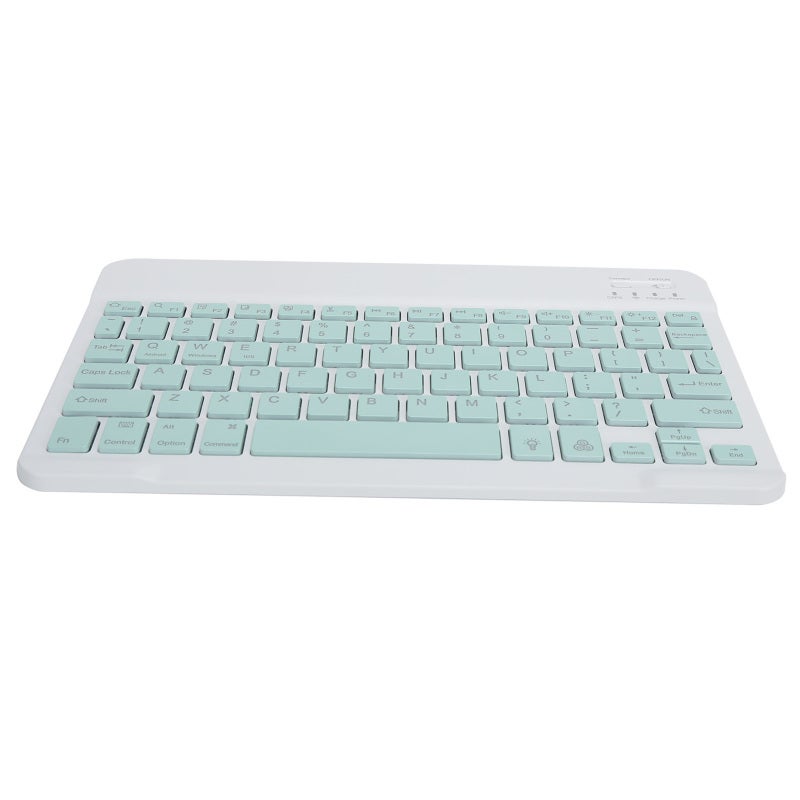 Wireless Bluetooth Keyboard: 10-Inch Widened Light Green Ultrathin RGB Backlit Quiet Keys - Brushed Metal Non-Slip Scissor Keyboard With 44 Hours Continuous Use For Home Office Travel Tablet Desktop P - Image 5