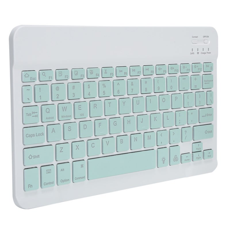 Wireless Bluetooth Keyboard: 10-Inch Widened Light Green Ultrathin RGB Backlit Quiet Keys - Brushed Metal Non-Slip Scissor Keyboard With 44 Hours Continuous Use For Home Office Travel Tablet Desktop P - Image 2