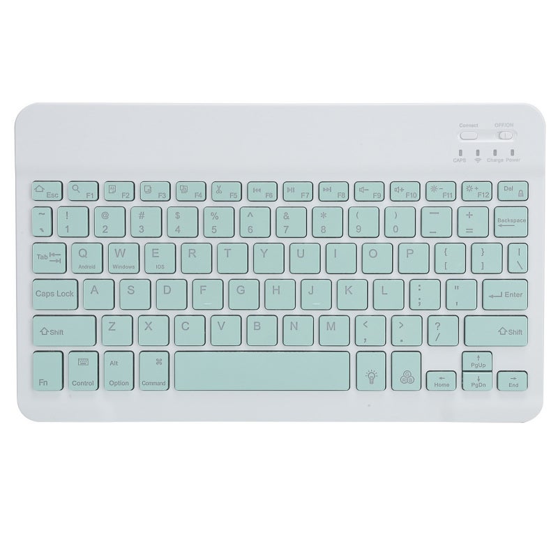 Wireless Bluetooth Keyboard: 10-Inch Widened Light Green Ultrathin RGB Backlit Quiet Keys - Brushed Metal Non-Slip Scissor Keyboard With 44 Hours Continuous Use For Home Office Travel Tablet Desktop P - Image 4