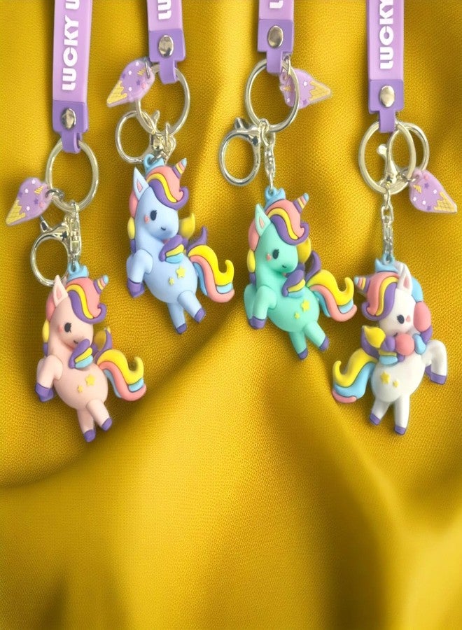 RIANZ Unicorn Cute Keychain Gift - Kawaii Anime Key chain Charms Accessories for Backpack Car Key rings for Kids Girls (Blue with Pony) - Image 5