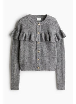 H&M Frill-Trimmed Rib-Knit Cardigan  - Image 4