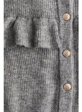 H&M Frill-Trimmed Rib-Knit Cardigan  - Image 5