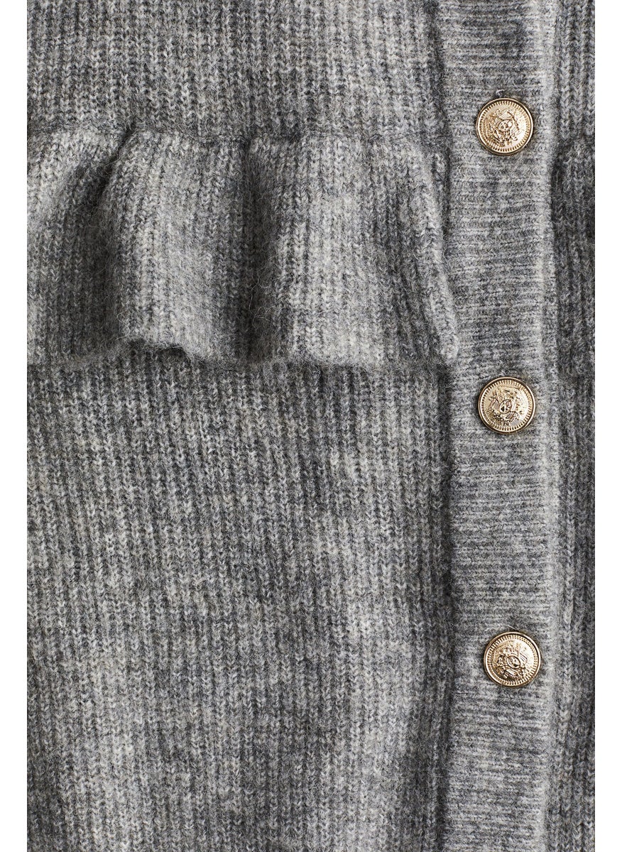 H&M Frill-Trimmed Rib-Knit Cardigan  - Image 5