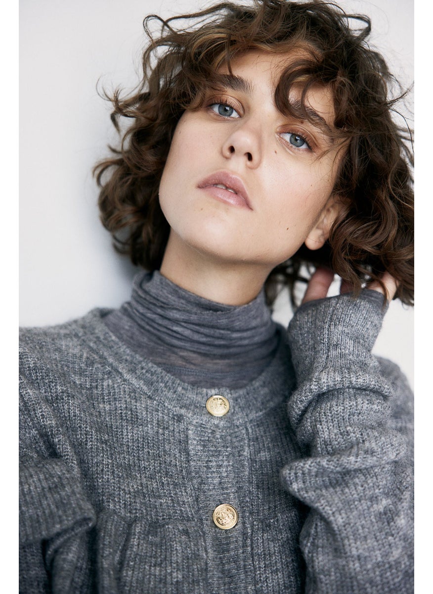 H&M Frill-Trimmed Rib-Knit Cardigan  - Image 3