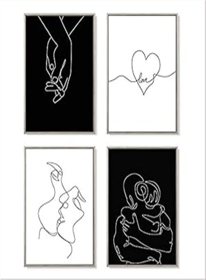 Nico Art Minimalist Line Art Prints Set of 6, Black and White Lover Prints Wall Art Minimalist Painting, Minimal Wall Art,Drawing Poster Abstract Line Art Poster Waterproof Poster 