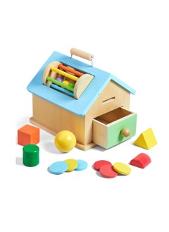 General Montessori teaching aids suitable for 0-3 years old baby early education busy house wooden shape matching house drawer box educational toys  - Image 1