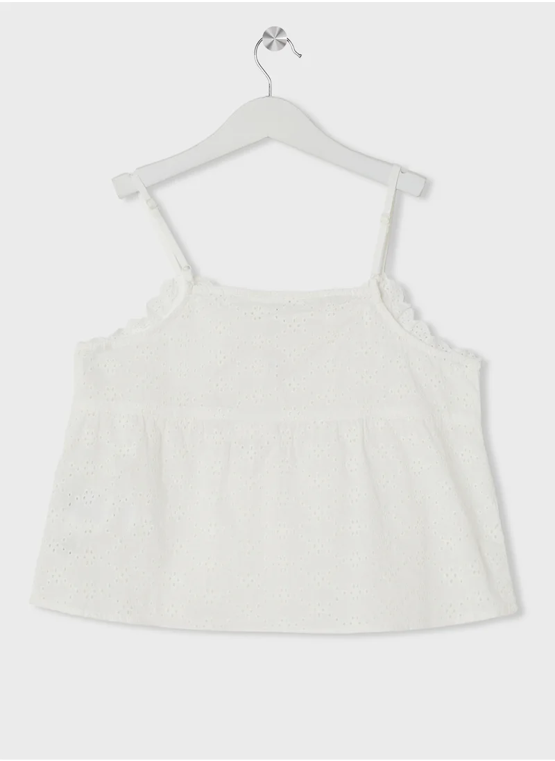 H&M Frill-Trimmed Strappy Top