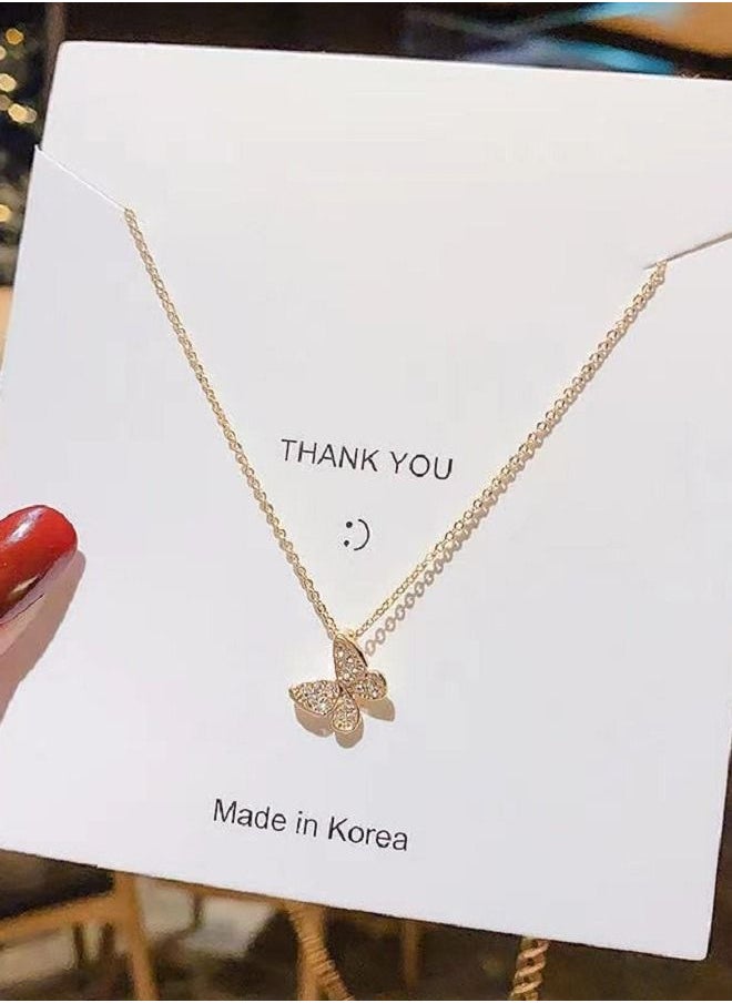 General Clavicle chain necklace with mini butterfly pendant  - Image 4