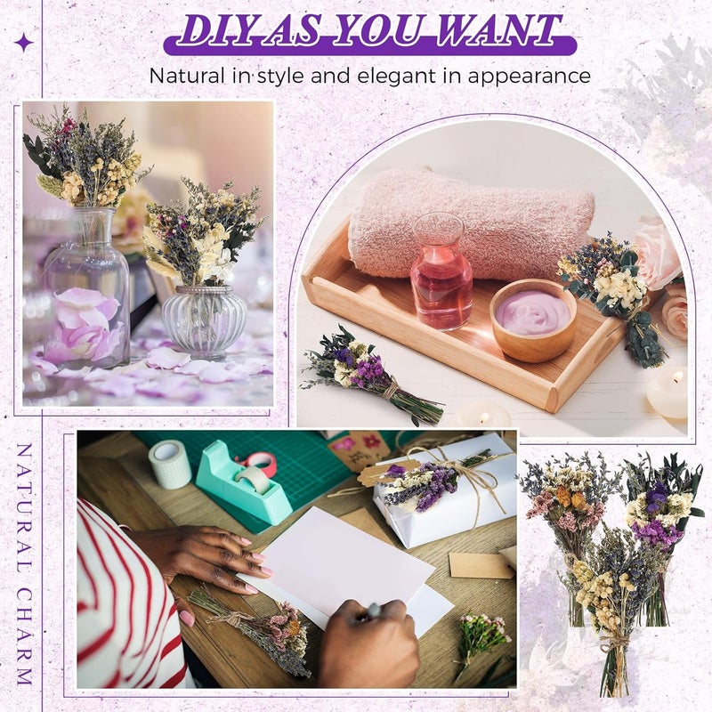 Layhit 12 Pack Boho Dried Flower Bouquet Mini Wedding Handmade Dry Flowers Decor for Vase Crafts DIY Photo Boutonniere for Men Floral Plant for Bridesmaid Gift Birthday Decor(Romantic) - Image 5