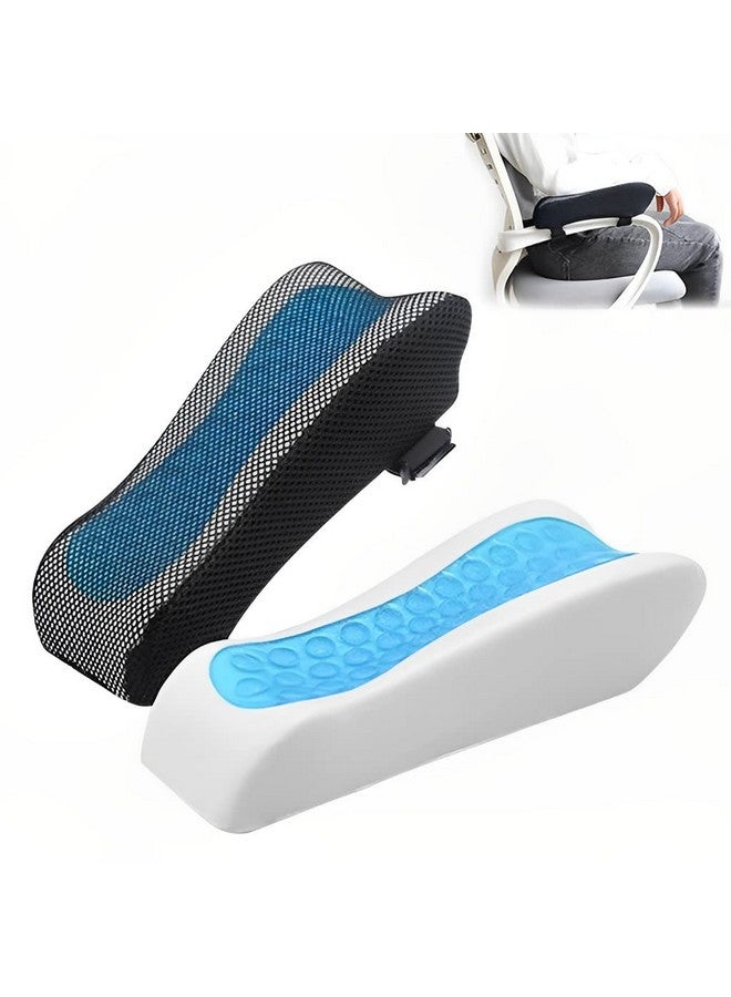 Hannea 2Pcs Chair Armrest Pads For Office Chair Gaming Chair Armrest Cover Cooling Gel Ergonomic Elbow Pillow Memory Foam Arm Rest Pads Pressure Relief Thick Arm Support Cushion, Black - Image 1