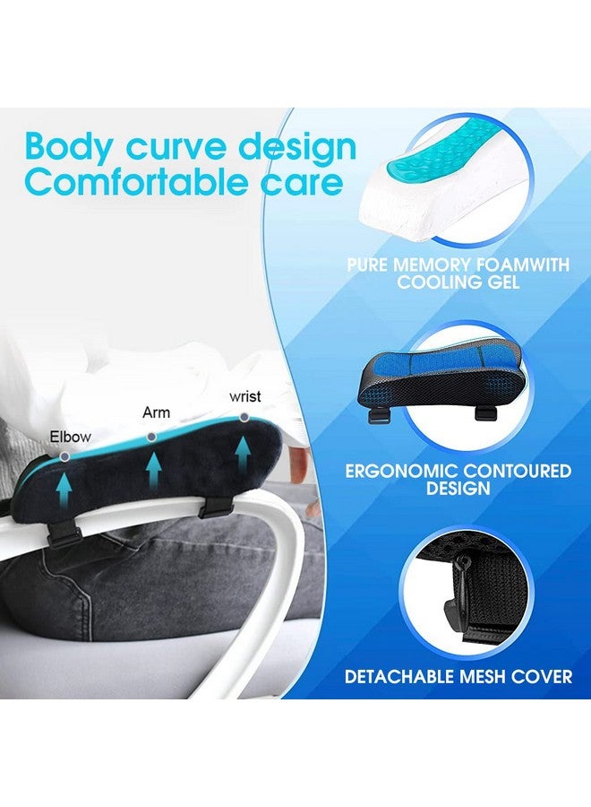 Hannea 2Pcs Chair Armrest Pads For Office Chair Gaming Chair Armrest Cover Cooling Gel Ergonomic Elbow Pillow Memory Foam Arm Rest Pads Pressure Relief Thick Arm Support Cushion, Black - Image 5