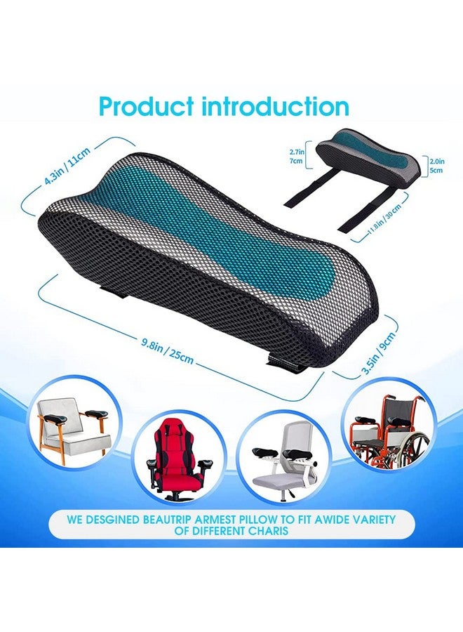 Hannea 2Pcs Chair Armrest Pads For Office Chair Gaming Chair Armrest Cover Cooling Gel Ergonomic Elbow Pillow Memory Foam Arm Rest Pads Pressure Relief Thick Arm Support Cushion, Black - Image 3