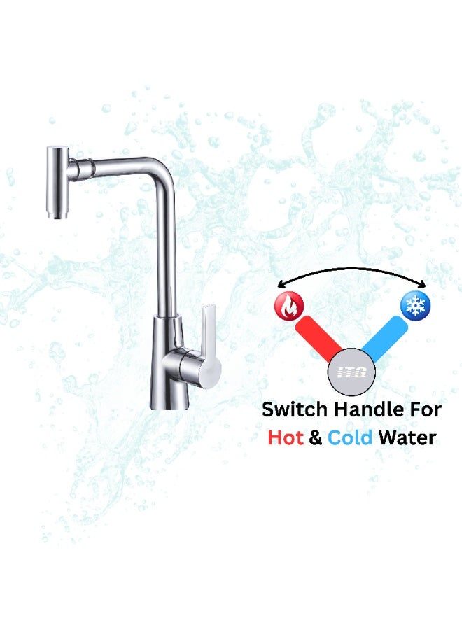 Wall Mounted Stainless Steel Kitchen Faucet – Chrome Finish, SASO Certified, 5-Year Warranty - Image 3