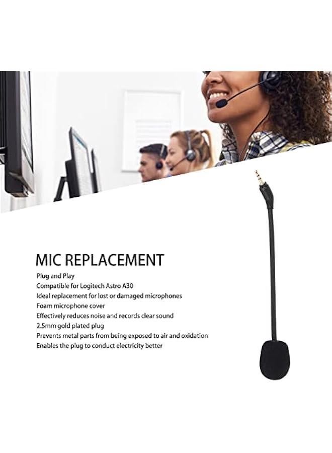 Game Mic Replacement for Logitech Astro, 2.5mm Detachable Plug and Play Microphone for Gaming Headsets, Noise Cancelling Design Rotatable Bendable Boom Microphone - Image 3