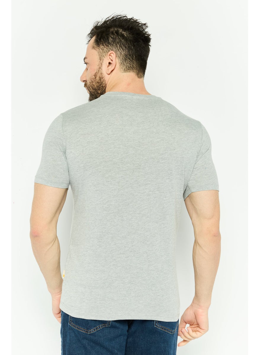 Gazzarrini Men Crew Neck Short Sleeves Graphic Print T-shirt, Grey  - Image 4