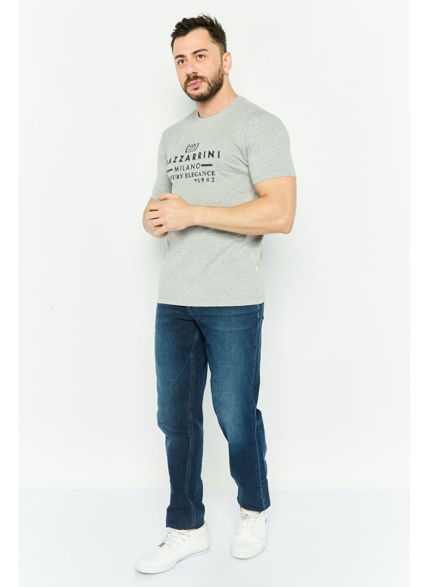 Gazzarrini Men Crew Neck Short Sleeves Graphic Print T-shirt, Grey  - Image 2