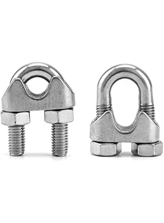 Arabest 1/2 Wire Rope Clamp Clip M12, 20 Pack Large U Bolt Saddle Guy Fastener, 304 Stainless Steel Fastener Cable Clamps, Connect 2 Layers of Wire to Form a Loop  - Image 3