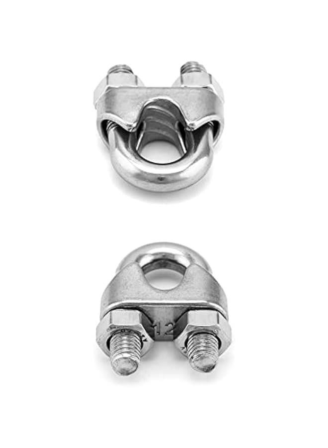 Arabest 1/2 Wire Rope Clamp Clip M12, 20 Pack Large U Bolt Saddle Guy Fastener, 304 Stainless Steel Fastener Cable Clamps, Connect 2 Layers of Wire to Form a Loop  - Image 4