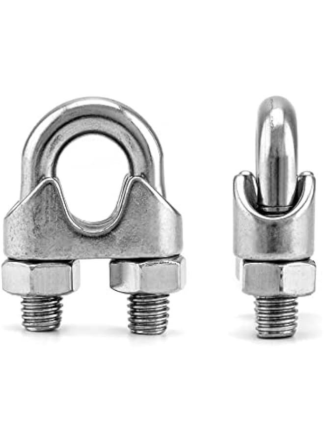 Arabest 1/2 Wire Rope Clamp Clip M12, 20 Pack Large U Bolt Saddle Guy Fastener, 304 Stainless Steel Fastener Cable Clamps, Connect 2 Layers of Wire to Form a Loop  - Image 2