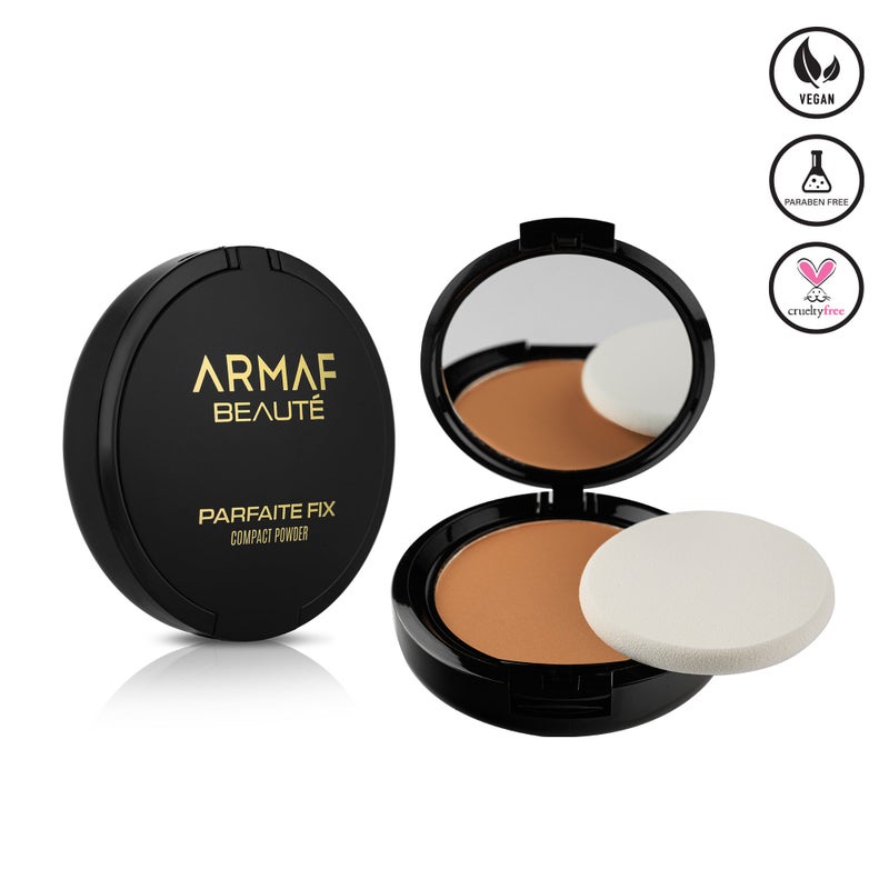 Armaf Beaute Face Make Up Parfaite Fix Compact Powder, Sand Colour, Lightweight Formula, Feather Light, Oil Control & Waterproof Finish, Seamless Blurring & Flawless Skin, Shine Free Matte - Image 1