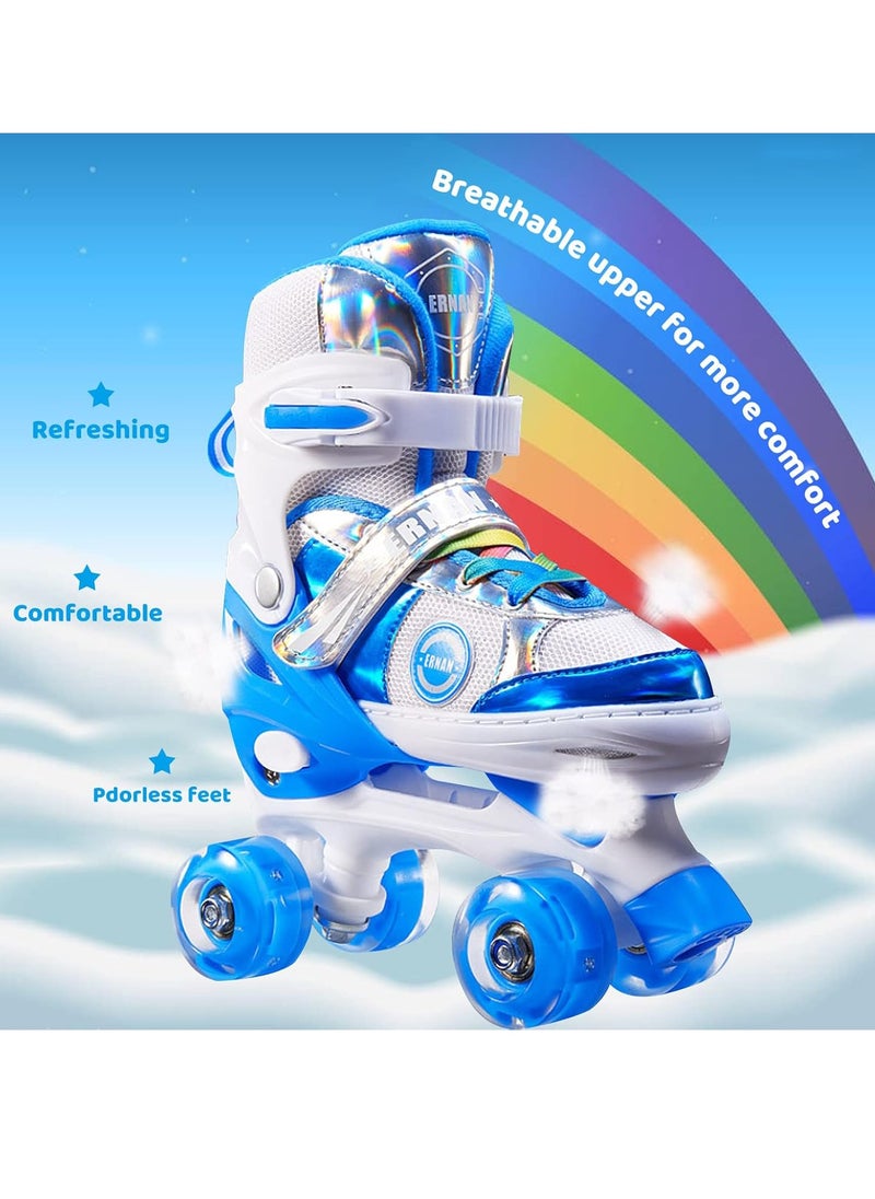 Y&D - Double Row Roller Skates for Kids Adjustable Size Breathable Design Fun Outdoor Sports Activity for Children Boys and Girls Four Wheel Roller Skating Shoes Size Available Small and Medium - Image 1