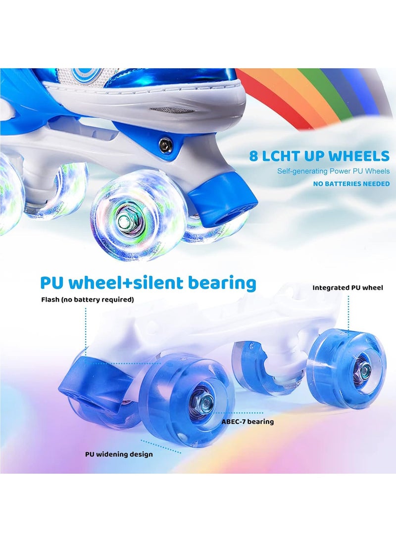 Y&D - Double Row Roller Skates for Kids Adjustable Size Breathable Design Fun Outdoor Sports Activity for Children Boys and Girls Four Wheel Roller Skating Shoes Size Available Small and Medium - Image 1