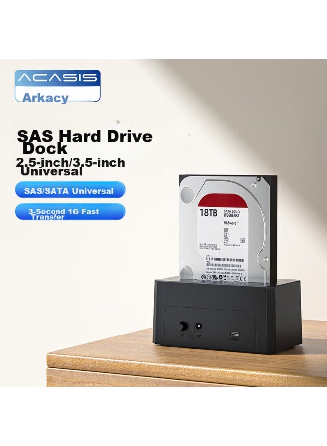 Acasis Sas Hard Drive Enclosure Base, 2.5/3.5 Inch, Usb3.0, For Desktop And Laptop, Sata Interface, Mechanical And Solid State Ssd, External Hard Drive Enclosure, Dual Bay, Ec-5351 - Image 4