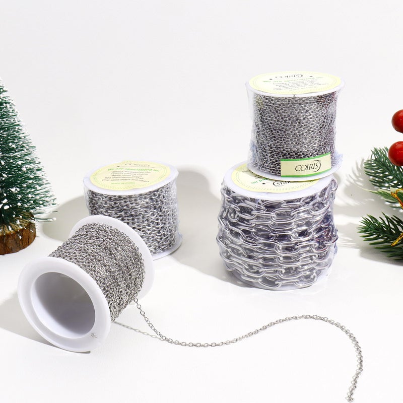 Coiris 16.5ft 6mm Width Stainless Steel Rolo Cable Chains Findings Fit for Jewelry Making &DIY (SC-1027-E) - Image 4