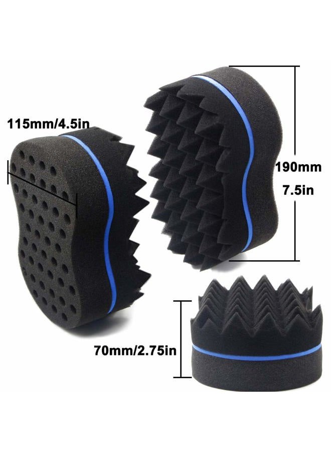 RioRand Hair Sponge Magic Barber Twist Curl Brush Sponge Dreads Locking Afro Coil Comb（Blue 4.5 Inch (Pack of 1) - Image 3