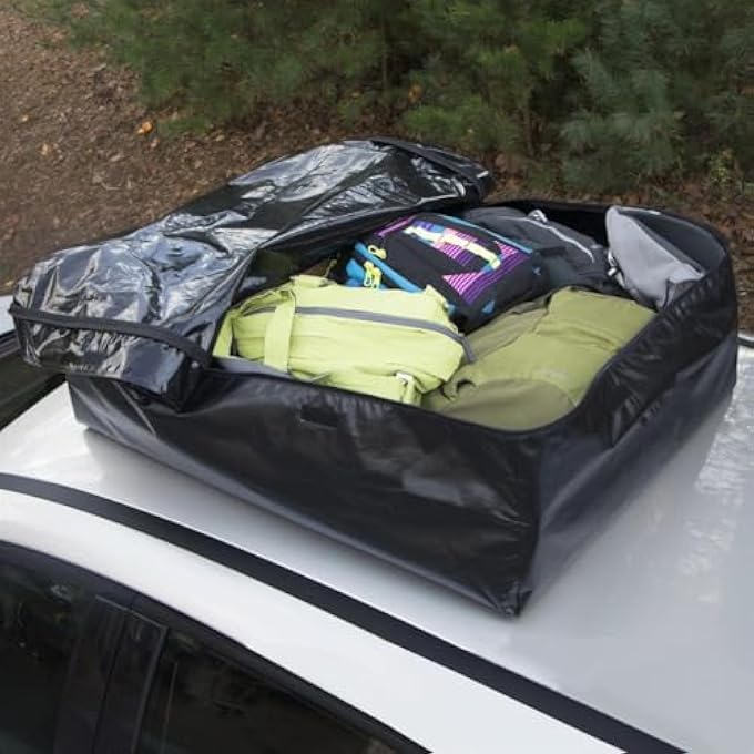 rayihni Sprint - 10 Cubic Feet Weatherproof Rooftop Cargo Carrier for Top of Vehicle, Attaches with or Without Roof Rack - Image 3