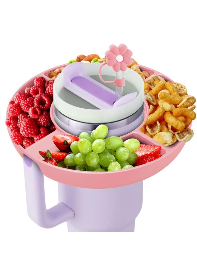 Stanley Cup 40 oz Snack Bowl with Handle, Compatible with Stanley Cup 40 oz Snack Bowl with Handle, Reusable Snack Bowl, Stanley Accessories, Silicone (PinkSnack Bowl h) - Image 1