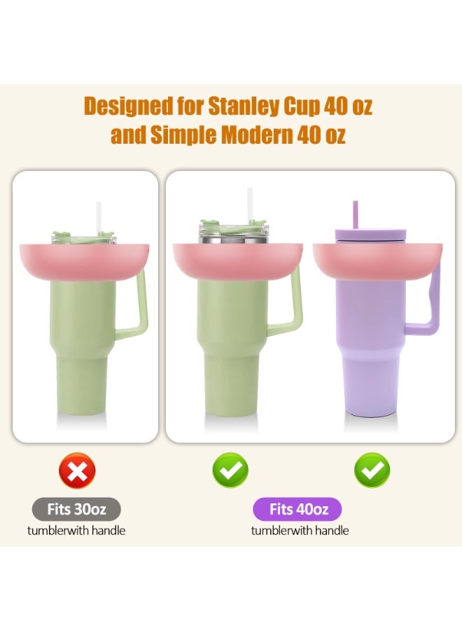 Stanley Cup 40 oz Snack Bowl with Handle, Compatible with Stanley Cup 40 oz Snack Bowl with Handle, Reusable Snack Bowl, Stanley Accessories, Silicone (PinkSnack Bowl h) - Image 2