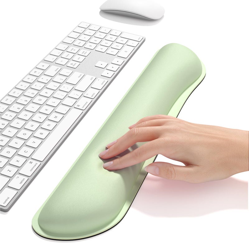 Dapesuom Enlarge Keyboard Wrist Rest, Memory Foam Keyboard Wrist Cushion for Computer Desk Mats Support, Typing Pain Relief Ergonomic Mouse Pad Rests with Non-Slip Base for Gaming, Laptop, Lake Green - Image 5