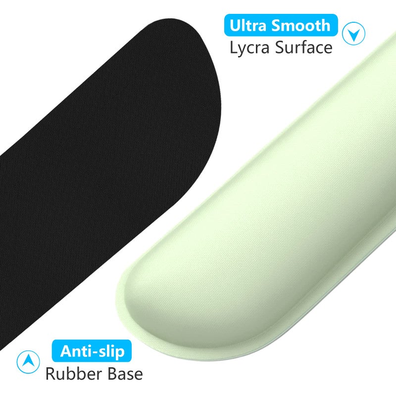 Dapesuom Enlarge Keyboard Wrist Rest, Memory Foam Keyboard Wrist Cushion for Computer Desk Mats Support, Typing Pain Relief Ergonomic Mouse Pad Rests with Non-Slip Base for Gaming, Laptop, Lake Green - Image 4