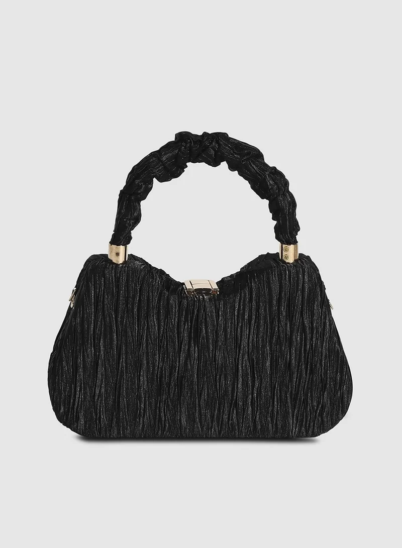 Haute Sauce  Ruched Handle Handbag - Black for Women | Best Price UAE
